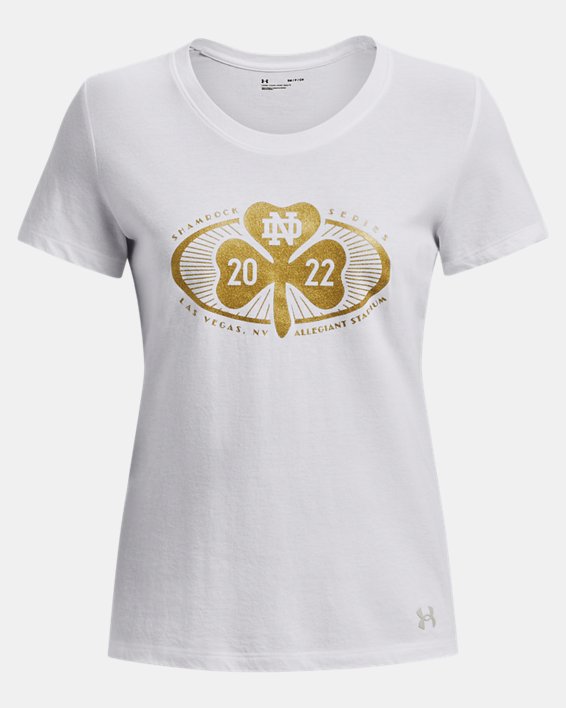 Women's UA Performance Cotton Collegiate T-Shirt, White, pdpMainDesktop image number 0